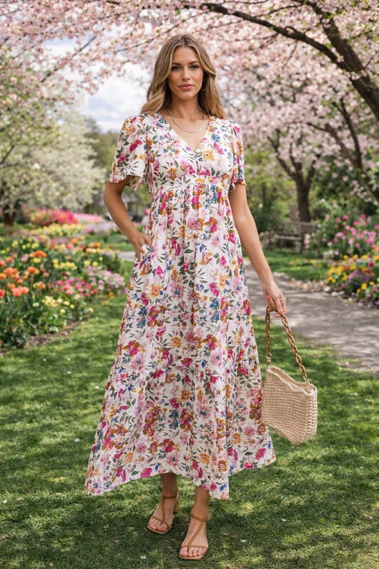 Red Floral Dress