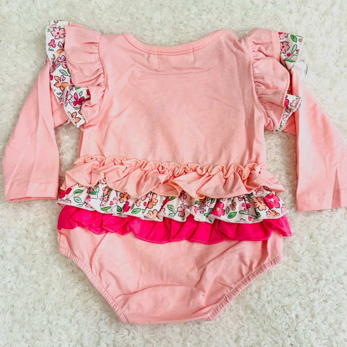 Pink Gingerbread Ruffle Romper