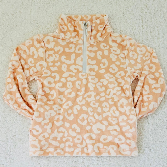 Neutral Leopard Fleece Quarter Zip