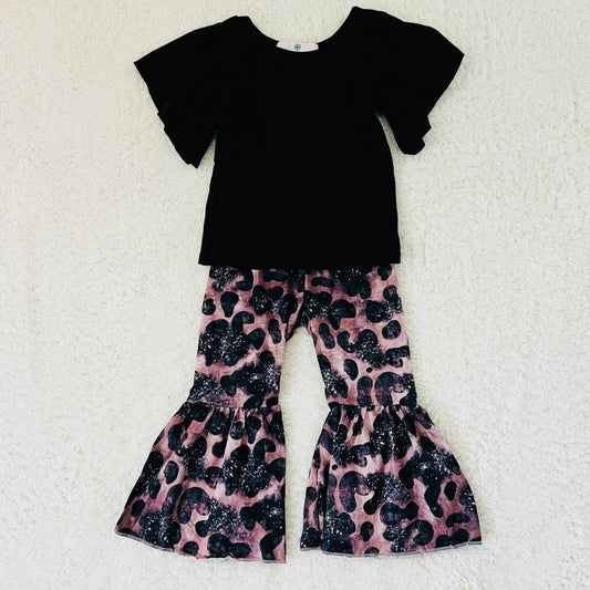 Leopard Ruffle Bell Bottom Set