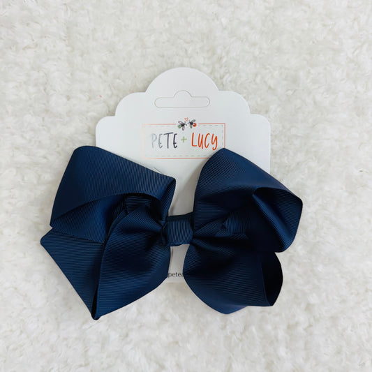Navy Bow Clip
