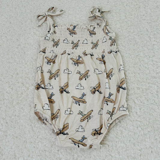 Vintage Airplane Bamboo Bubble Romper