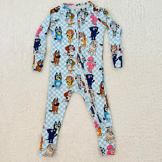 Checkered Heeler Friends Bamboo Zippy