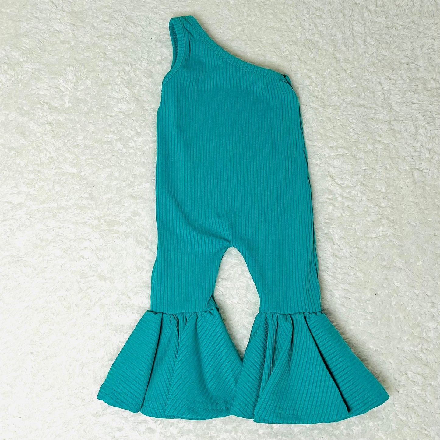 Teal One Shoulder Bells