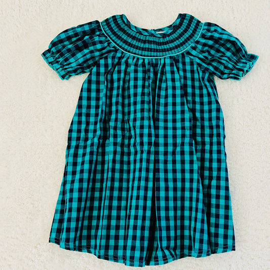 Blue & Green Plaid Dress