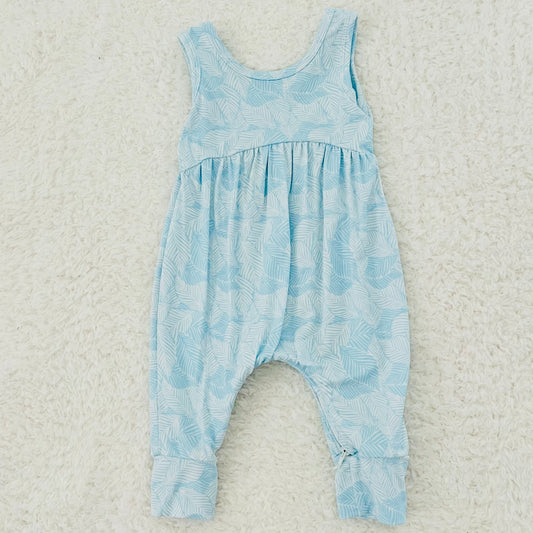 Blue Palm Bamboo Romper