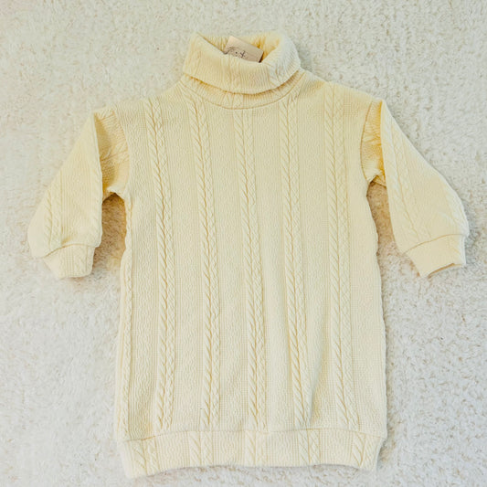 Off White Cable Knit Sweater Dress