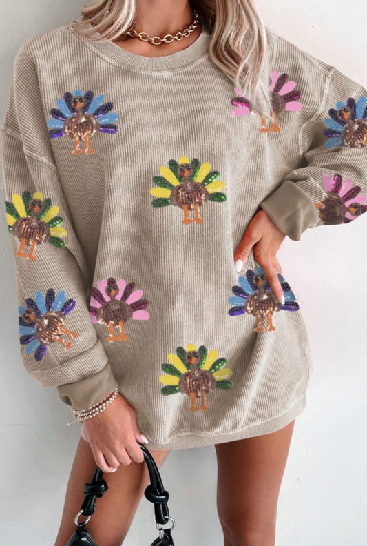 Colorful Turkey Ribbed Pullover