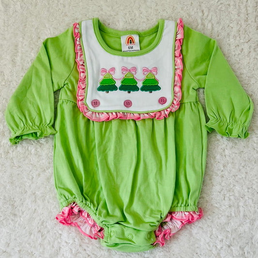 Christmas Tree Ruffle Romper