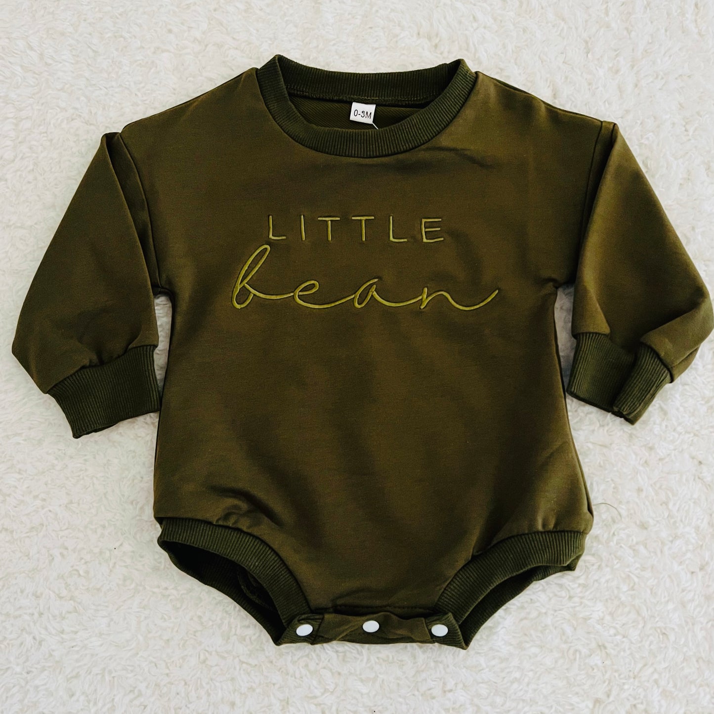 Olive Little Bean Bubble Romper