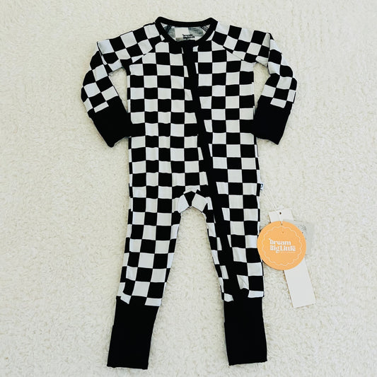 Black & White Checkered Bamboo Zippy