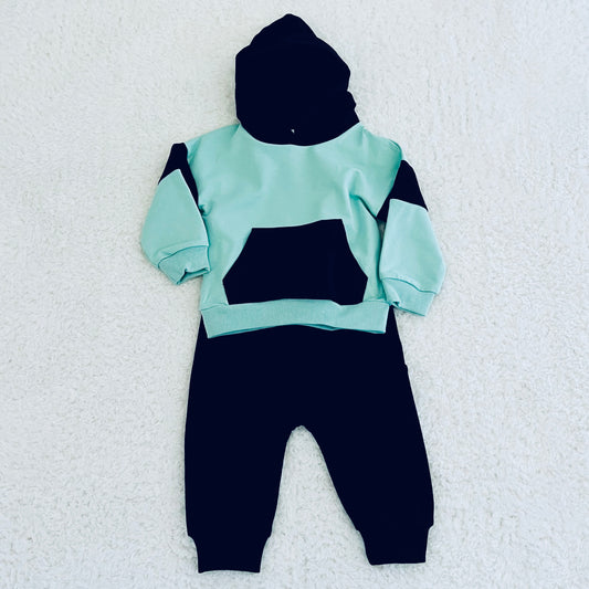 Teal & Black Sweat Set