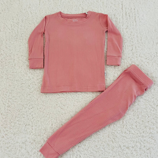 Pink Ribbed Bamboo Set