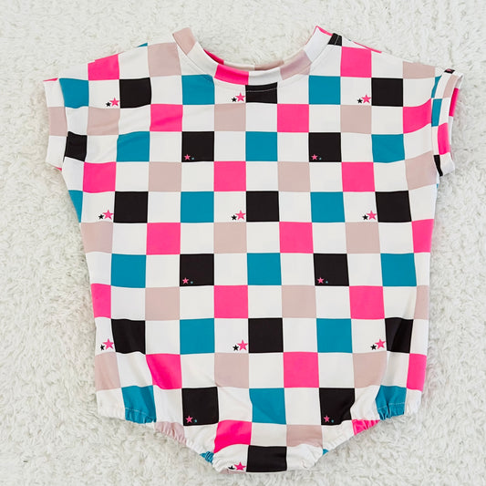 Checkered Bubble Romper