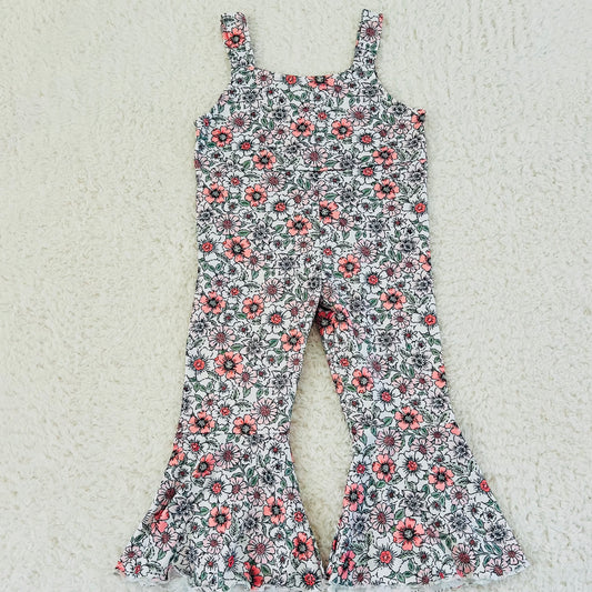 Pastel Floral Bell Overalls