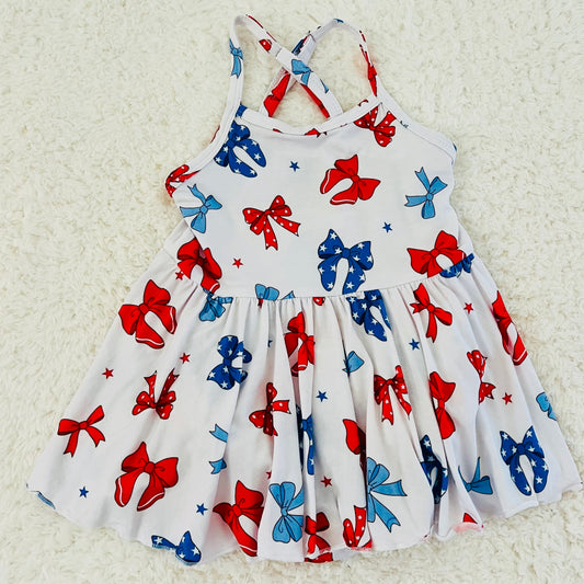 Red, White, & Blue Bow Bamboo Twirl Bodysuit