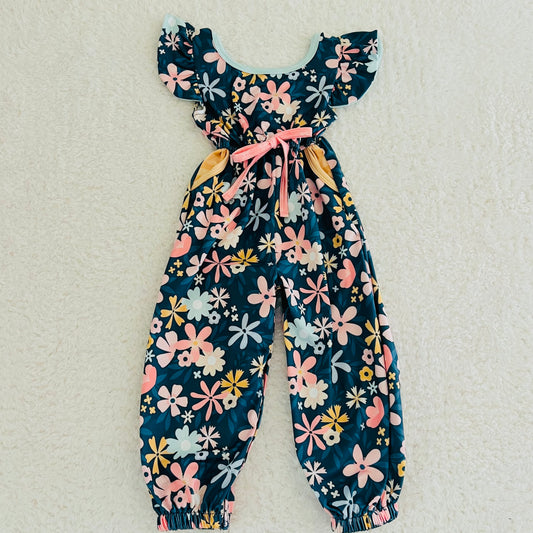 Navy Floral Jumpsuit