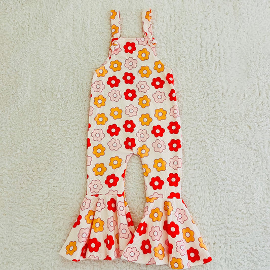 Retro Floral Bell Overalls