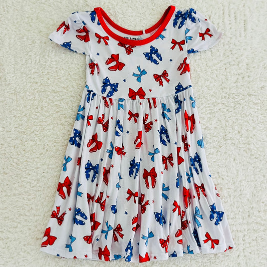 Red, White, & Blue Bow Bamboo Dress