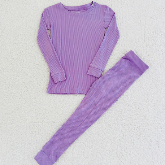 Purple Ribbed Bamboo Set