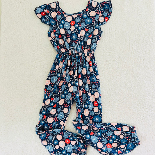 Navy Floral Jumpsuit