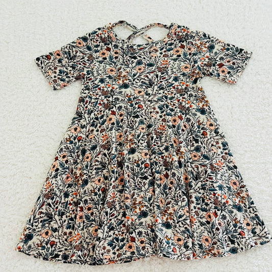 Cream Floral Bamboo Twirl Dress