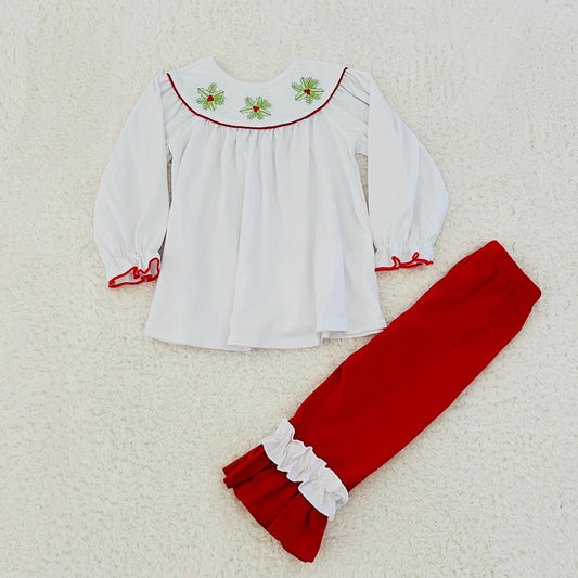 Christmas Floral Embroidered Set