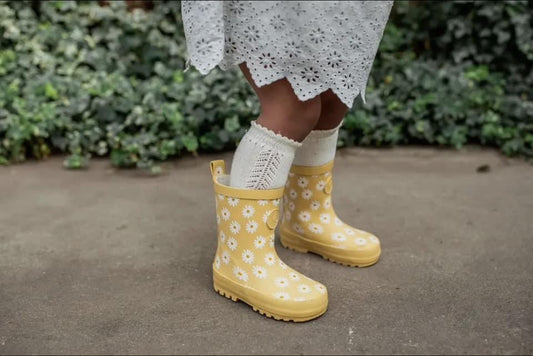 Yellow Daisy Rain Boots