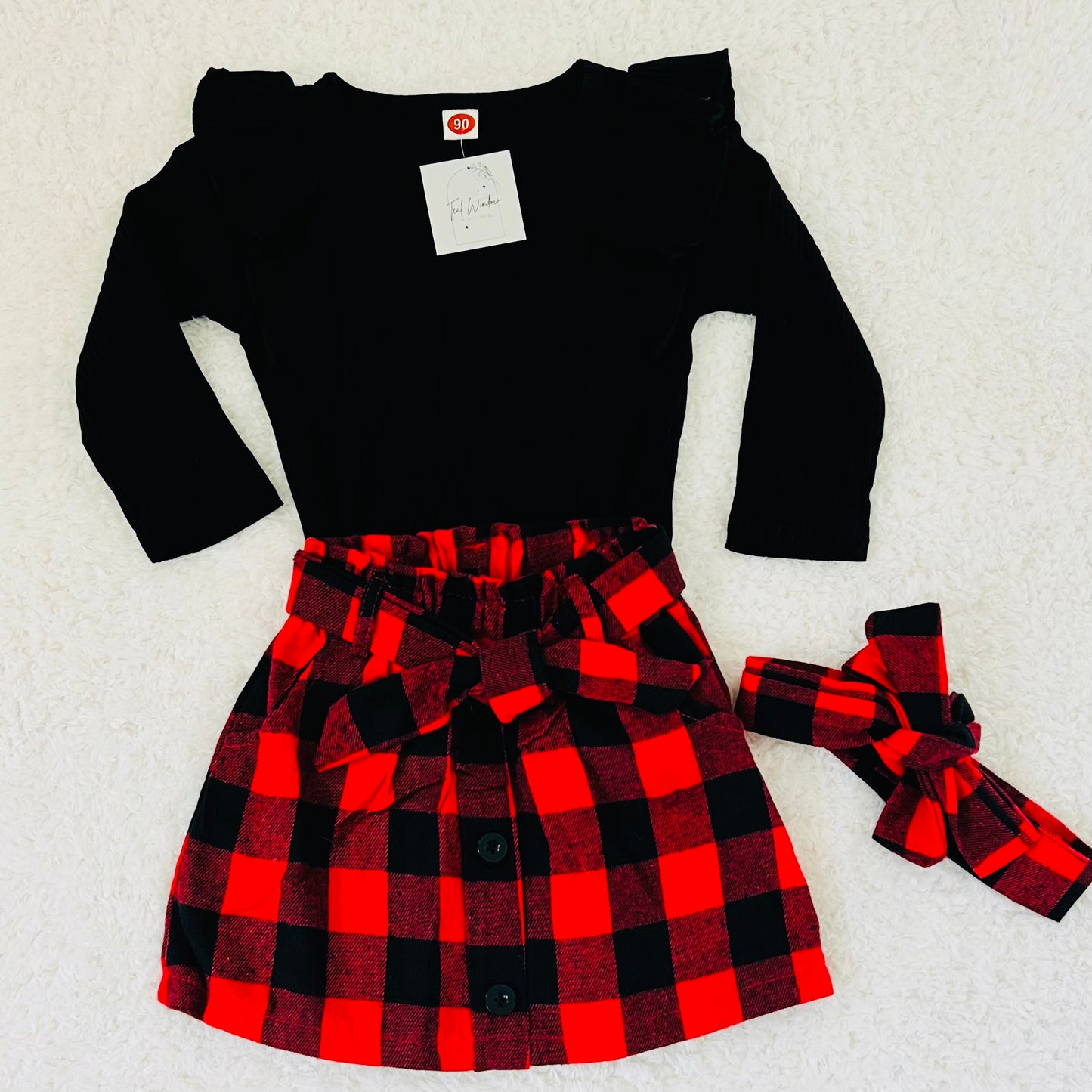 Plaid 3 Piece Skirt Set