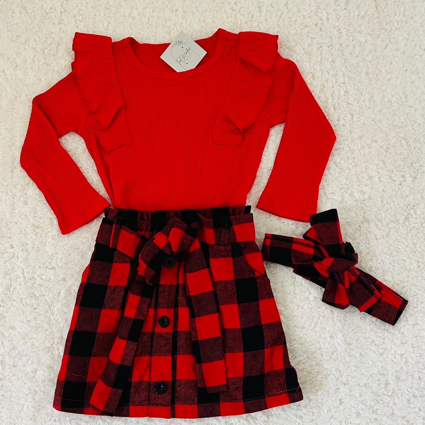 Plaid 3 Piece Skirt Set